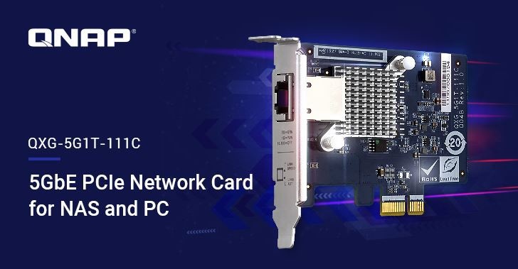 QNAP presenta  QXG-5G1T-111C, il NIC 5GBASE-T a 4 velocità a singola porta per NAS o PC