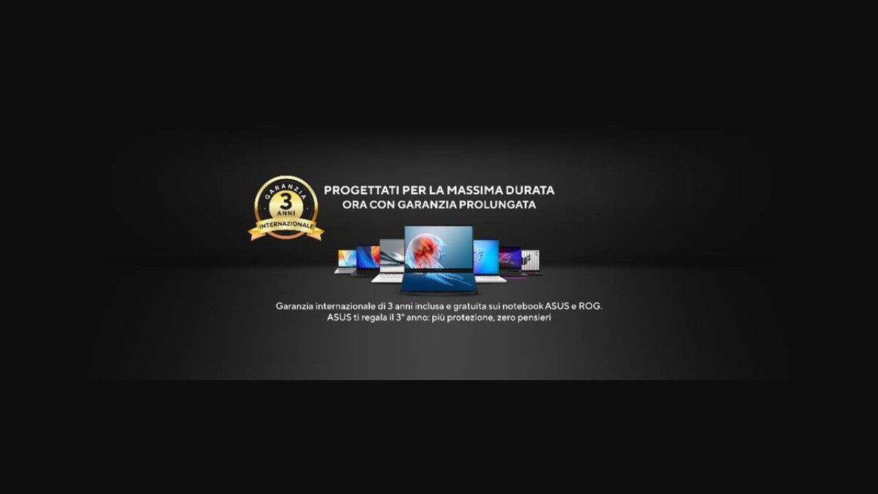 ASUS introduce la garanzia di 3 anni su tutti i suoi notebook